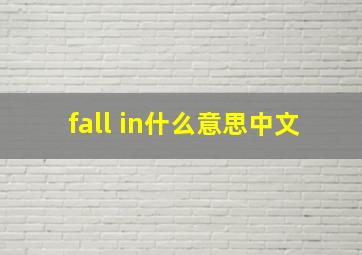 fall in什么意思中文